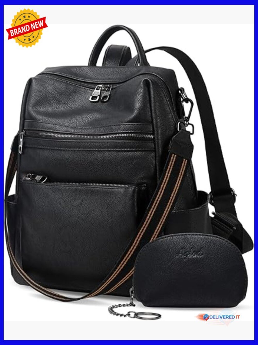 Faux Leather Backpack Purse for Women Travel Work Handbags Shoulder Bag